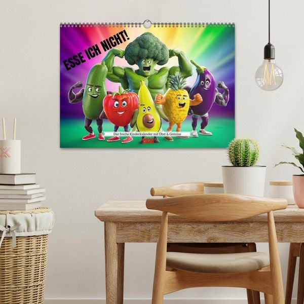 Produktbild: Esse ich nicht! Der freche Kinderkalender mit Obst & Gem&uuml;se (Wandkalender 2026 DIN A3 quer), CALVENDO Monatskalender