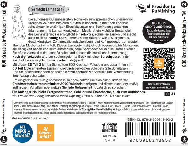 Produktbild: 600 Kroatisch-Vokabeln spielerisch erlernt -Teil 2