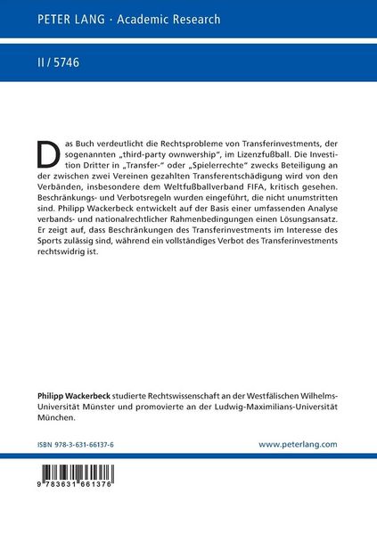 Produktbild: Rechtsfragen des Transferinvestments im Lizenzfu&szlig;ball