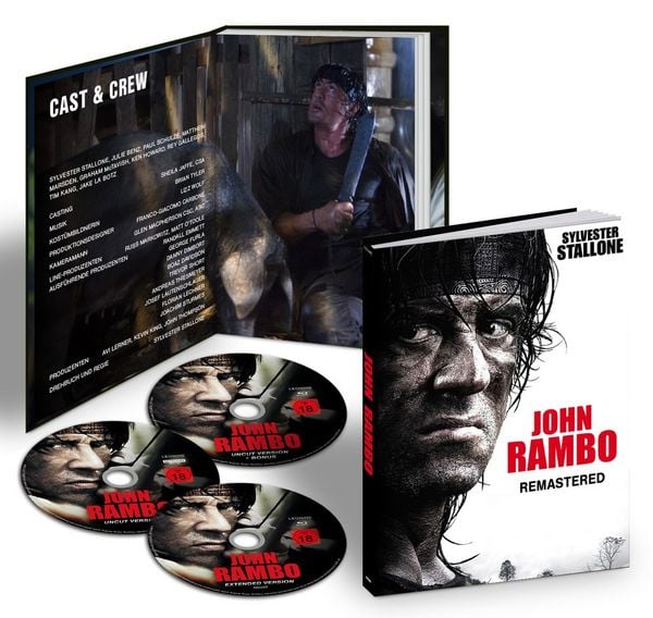 John Rambo - Mediabook - Limited Edition - US Kinofassung + Extended Cut - Remastered (4K Ultra HD + 2 Blu-ray), Blu-ray 4K