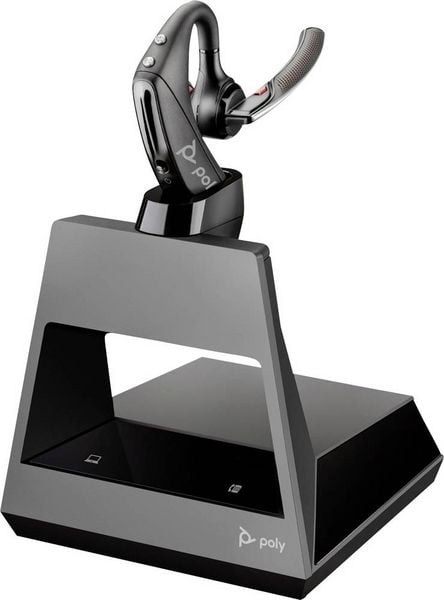 Produktbild: HP Poly Voyager5200 Office In Ear Headset Bluetooth&reg;, Kabellos Schwarz mit Bluetooth&reg; Basisstation