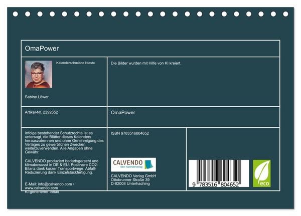 Produktbild: OmaPower (Tischkalender 2027 DIN A5 quer), CALVENDO Monatskalender