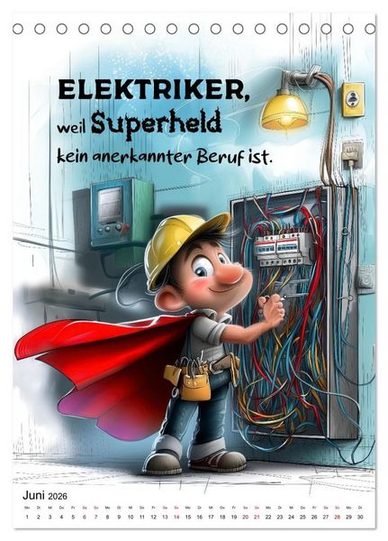 Produktbild: Elektrikerspr&uuml;che (Tischkalender 2026 DIN A5 hoch), CALVENDO Monatskalender
