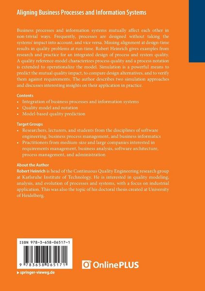 Produktbild: Aligning Business Processes and Information Systems