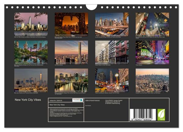 Produktbild: New York City Vibes (Wandkalender 2026 DIN A4 quer), CALVENDO Monatskalender