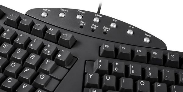 Produktbild: Perixx Periboard-512 USB Tastatur Deutsch, QWERTZ Schwarz Ergonomisch