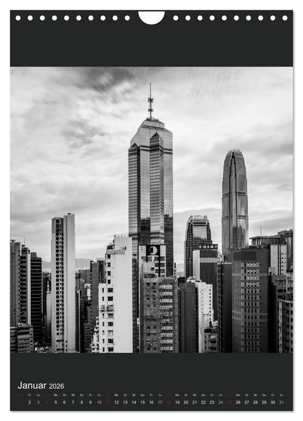 Produktbild: Hongkong schwarzwei&szlig; (Wandkalender 2026 DIN A4 hoch), CALVENDO Monatskalender