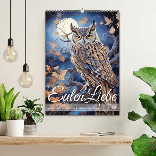 Produktbild: Eulenliebe (Wandkalender 2026 DIN A2 hoch), CALVENDO Monatskalender