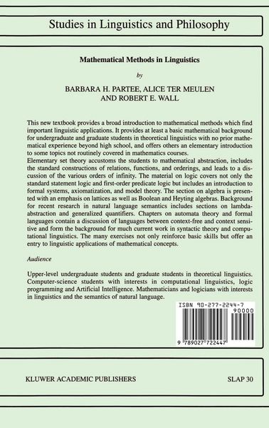 Produktbild: Mathematical Methods in Linguistics