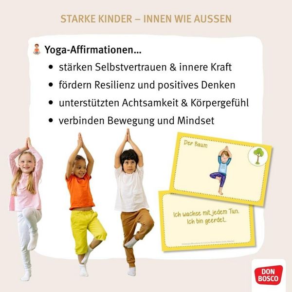 Produktbild: Kinderyoga-Affirmationen. 3 x 30 starke Botschaften f&uuml;r kleine Yogis