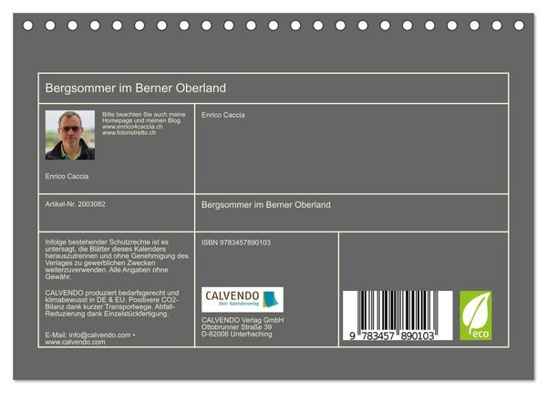 Produktbild: Bergsommer im Berner Oberland (Tischkalender 2026 DIN A5 quer), CALVENDO Monatskalender