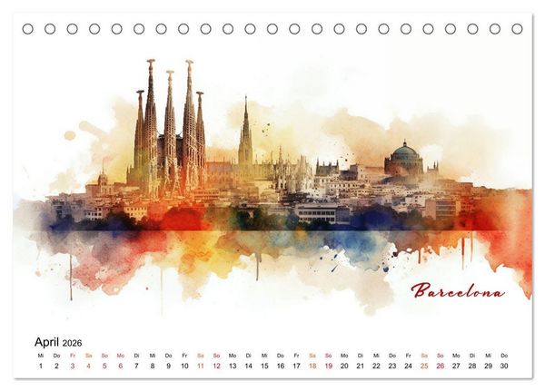 Produktbild: Skylines exklusiv (Tischkalender 2026 DIN A5 quer), CALVENDO Monatskalender