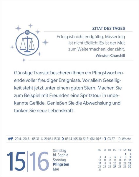 Produktbild: Waage Sternzeichenkalender 2027 - Tagesabrei&szlig;kalender - Ihr Horoskop f&uuml;r jeden Tag