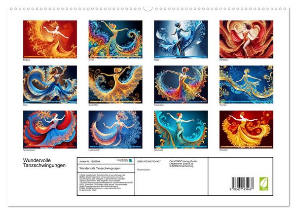Produktbild: Wundervolle Tanzschwingungen (hochwertiger Premium Wandkalender 2026 DIN A2 quer), Kunstdruck in Hochglanz
