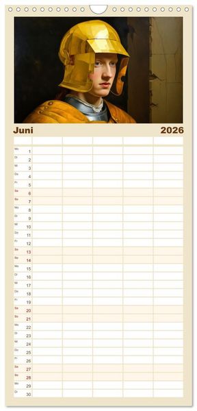 Produktbild: Familienplaner 2026 - Malertausch mit 5 Spalten (Wandkalender, 21 x 45 cm) CALVENDO