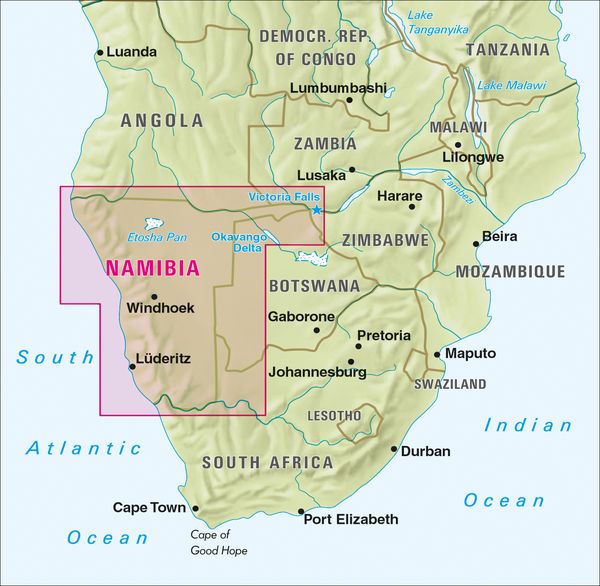 Produktbild: Nelles Map Landkarte Namibia - Botswana