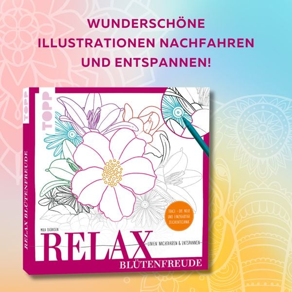 Produktbild: Relax Bl&uuml;tenfreude - Linien nachfahren & entspannen