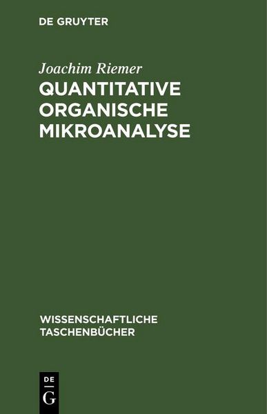 Produktbild: Quantitative organische Mikroanalyse
