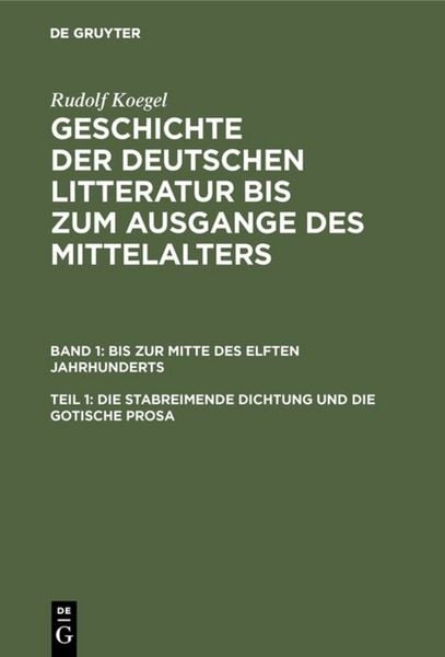 Produktbild: Die stabreimende Dichtung und die gotische Prosa