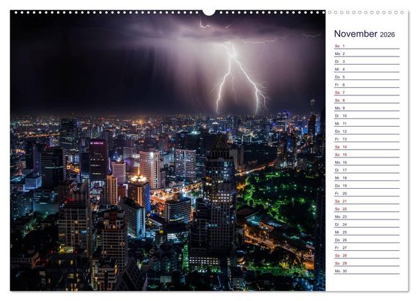 Produktbild: Faszination Blitze beeindruckende Fotos (Wandkalender 2026 DIN A2 quer), CALVENDO Monatskalender