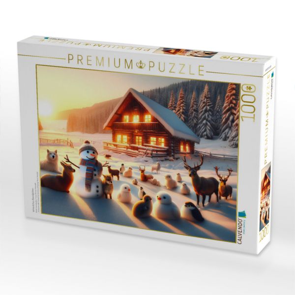 Produktbild: CALVENDO Puzzle Winterliches Abendgl&uuml;hen | 1000 Teile Lege-Gr&ouml;&szlig;e 64x48cm Foto-Puzzle f&uuml;r gl&uuml;ckliche Stunden