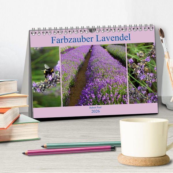 Produktbild: Farbzauber Lavendel (Tischkalender 2026 DIN A5 quer), CALVENDO Monatskalender