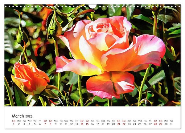 Produktbild: Vivacious Florals (Wall Calendar 2026 DIN A3 landscape), CALVENDO 12 Month Wall Calendar
