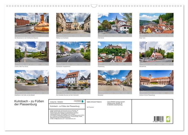 Produktbild: Kulmbach - zu F&uuml;&szlig;en der Plassenburg (Wandkalender 2026 DIN A2 quer), CALVENDO Monatskalender