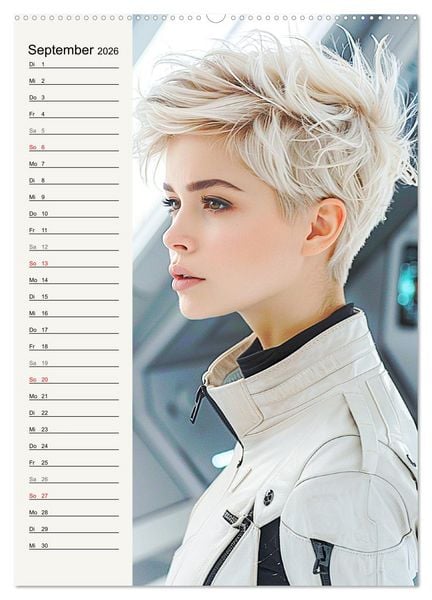Produktbild: Kurzhaarschnitte. Zeitlose und sch&ouml;ne Schnitte f&uuml;r kurze Haare (Wandkalender 2026 DIN A2 hoch), CALVENDO Monatskalender