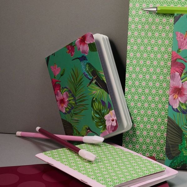 Produktbild: Heft A6 kariert, Flower Bird