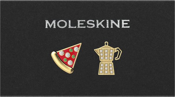Produktbild: Moleskine Country Pins Italien (2er-Set), Pizza + Mokka