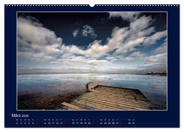 Produktbild: Wolken, Watt und Wellen. Fotografische Impressionen vom Jadebusen. (hochwertiger Premium Wandkalender 2026 DIN A2 quer), Kunstdruck in Hochglanz