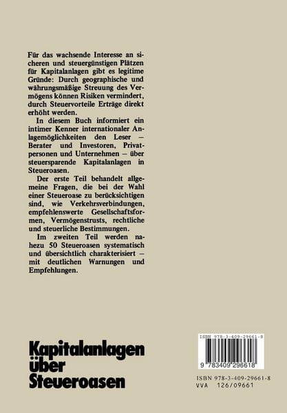 Produktbild: Kapitalanlagen &uuml;ber Steueroasen
