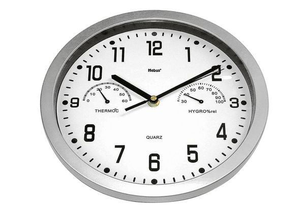Produktbild: Mebus 06992 Quarz Wanduhr 25.5cm Silber