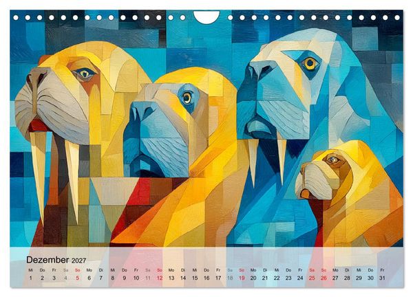 Produktbild: Nordlicht in Facetten. Die Arktis in geometrischer Bildsprache (Wandkalender 2027 DIN A4 quer), CALVENDO Monatskalender