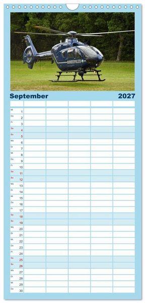 Produktbild: Familienplaner 2027 - Hubschrauberdynamik in allen Facetten mit 5 Spalten (Wandkalender, 21 x 45 cm) CALVENDO