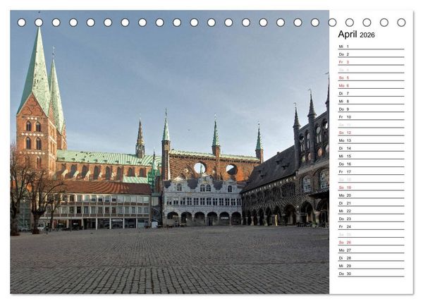 Produktbild: Hansestadt L&uuml;beck / Geburtstagskalender (Tischkalender 2026 DIN A5 quer), CALVENDO Monatskalender