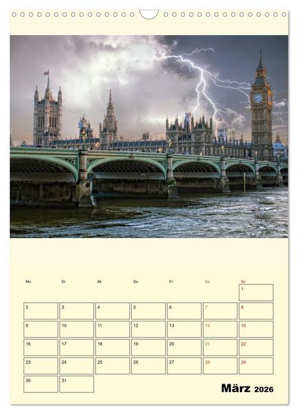 Produktbild: Metropolen im Gewitter (Wandkalender 2026 DIN A3 hoch), CALVENDO Monatskalender