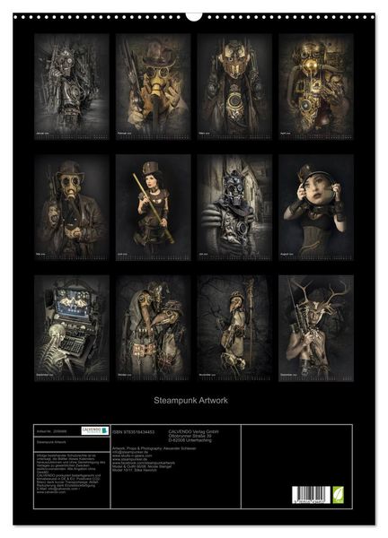 Produktbild: Steampunk Artwork (Wandkalender 2026 DIN A2 hoch), CALVENDO Monatskalender