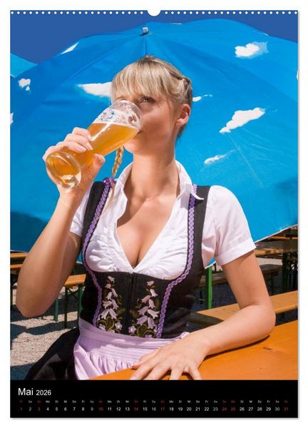 Produktbild: Bayerischer Dirndlkalender (Wandkalender 2026 DIN A2 hoch), CALVENDO Monatskalender