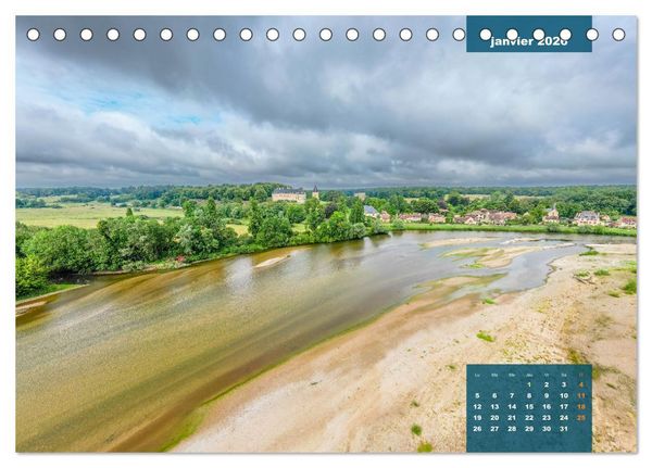 Produktbild: Le Berry secret, le Cher vu du ciel (Calendrier de bureau 2026 DIN A5 vertical), CALVENDO calendrier mensuel