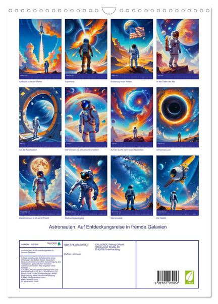 Produktbild: Astronauten. Auf Entdeckungsreise in fremde Galaxien (Wandkalender 2026 DIN A3 hoch), CALVENDO Monatskalender