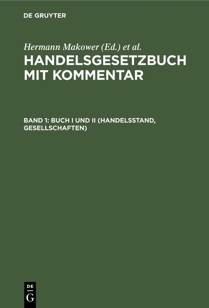 Produktbild: Buch I und II (Handelsstand, Gesellschaften)
