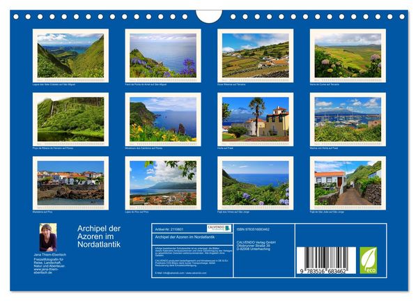 Produktbild: Archipel der Azoren im Nordatlantik (Wandkalender 2026 DIN A4 quer), CALVENDO Monatskalender