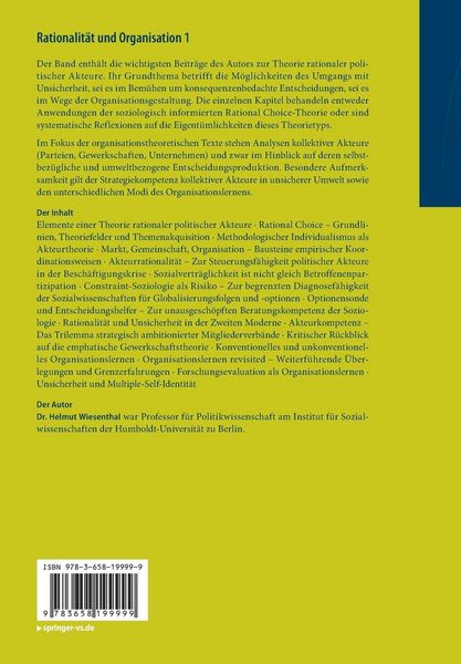Produktbild: Rationalit&auml;t und Organisation 1