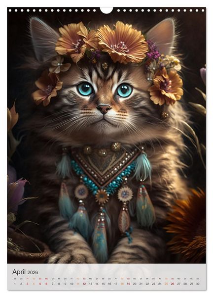 Produktbild: Boho Katzenbabys (Wandkalender 2026 DIN A3 hoch), CALVENDO Monatskalender