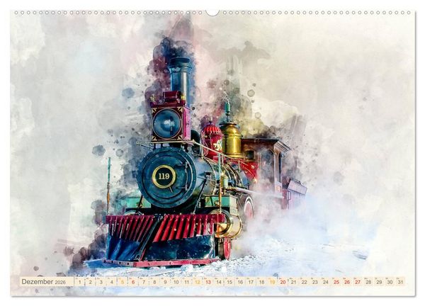 Produktbild: Dampflokomotiven - wundersch&ouml;ne Dampfloks aus Deutschland und der Welt (hochwertiger Premium Wandkalender 2026 DIN A2 quer), Kunstdruck in Hochglanz