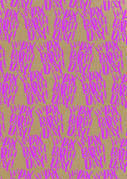 Produktbild: Geschenkpapier "Happy Birthday", rosa