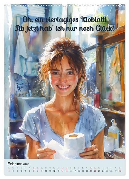Produktbild: Klospr&uuml;che (Wandkalender 2026 DIN A2 hoch), CALVENDO Monatskalender