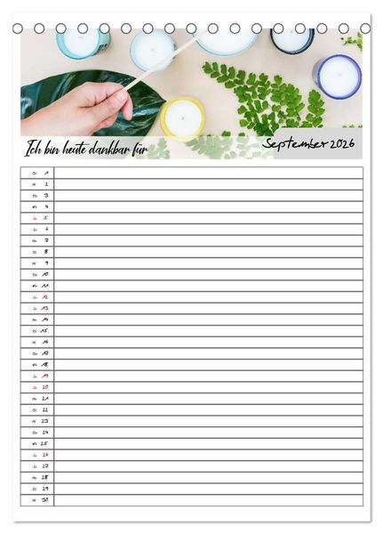 Produktbild: Ich bin dankbar - ein Jahr voller Achtsamkeit (Tischkalender 2026 DIN A5 hoch), CALVENDO Monatskalender